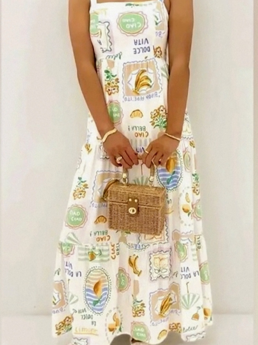 Paper Heart Anthropology Linen Blend Summer Print Maxi Dress Size Medium
